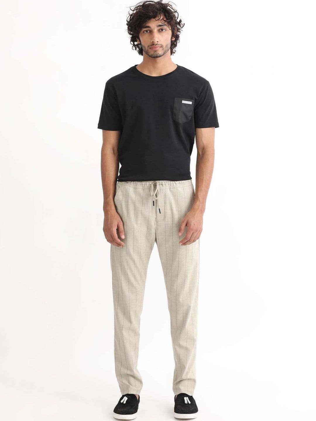 Global Jeans Men Striped Mid-Rise Relaxed Fit Lounge Pants - view 1