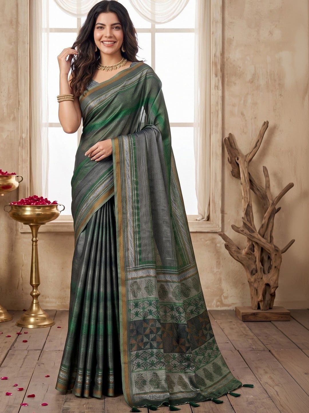 Rekha Maniyar Woven Design Zari Designer Saree - view 1