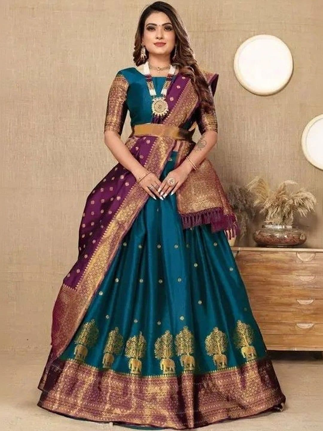 Kinjhit Fashion Unstitched Lehenga & Blouse With Dupatta - view 1