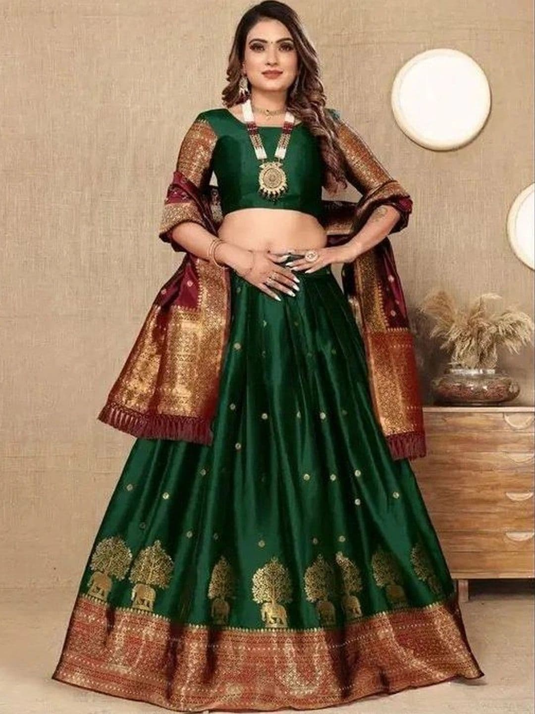 Kinjhit Fashion Unstitched Lehenga & Blouse With Dupatta - view 1
