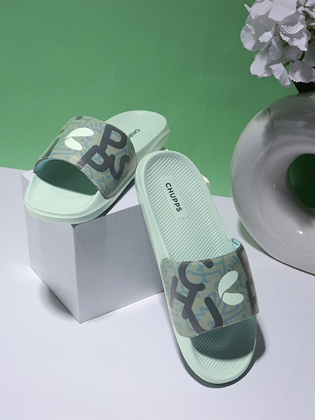 CHUPPS Men Green Casual Comfort Casual Wear Sliders - view 1