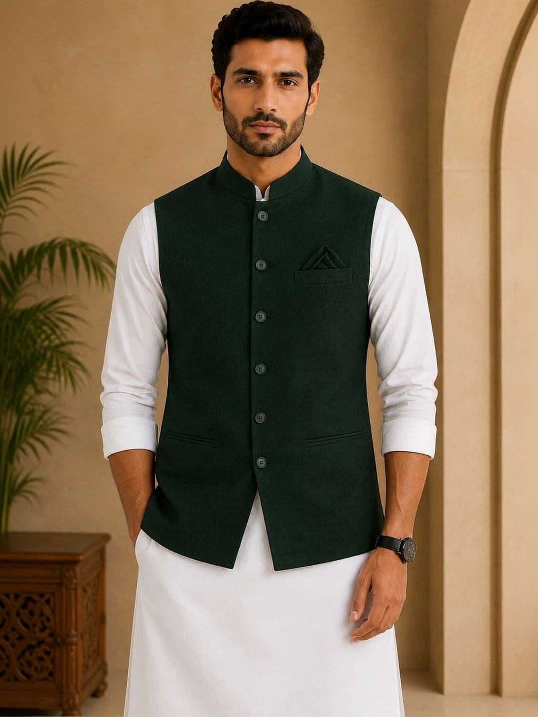 INVICTUS Woven Nehru Jackets - view 1