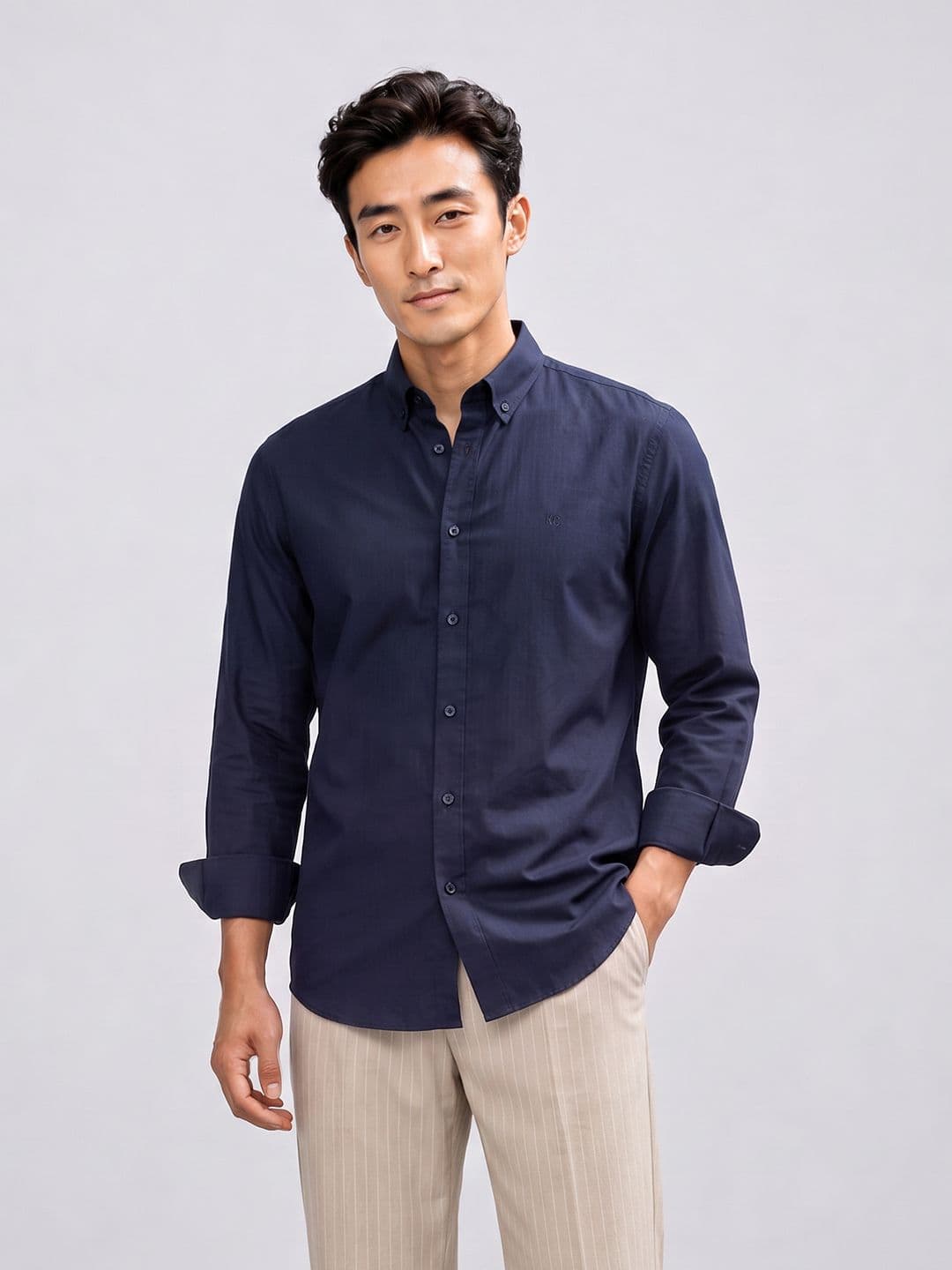 Kenneth Cole Striped Pure Cotton Casual Shirt - view 1