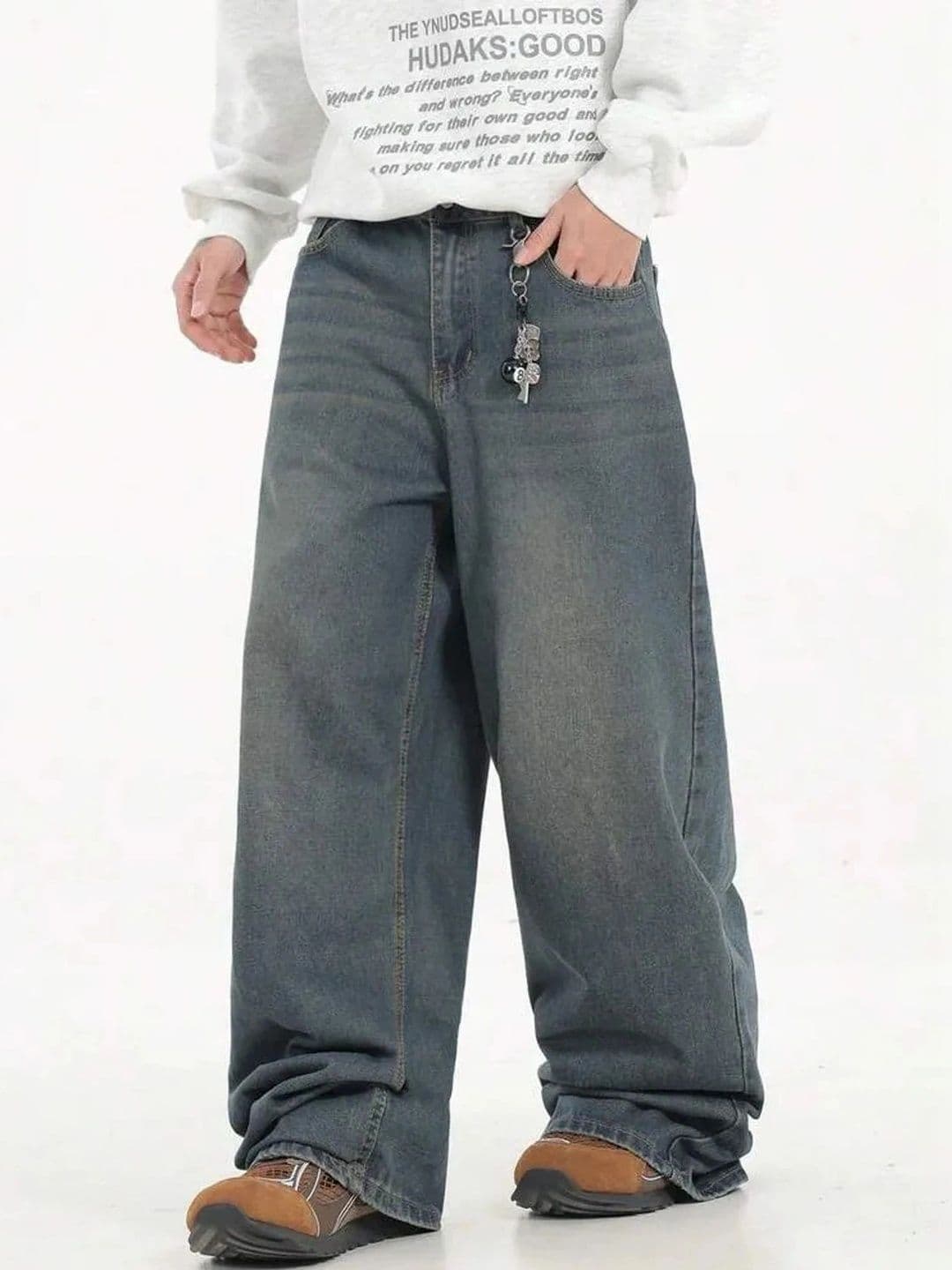 Stylecast X Kotty Men Wide Leg Low-Rise Jeans - view 1