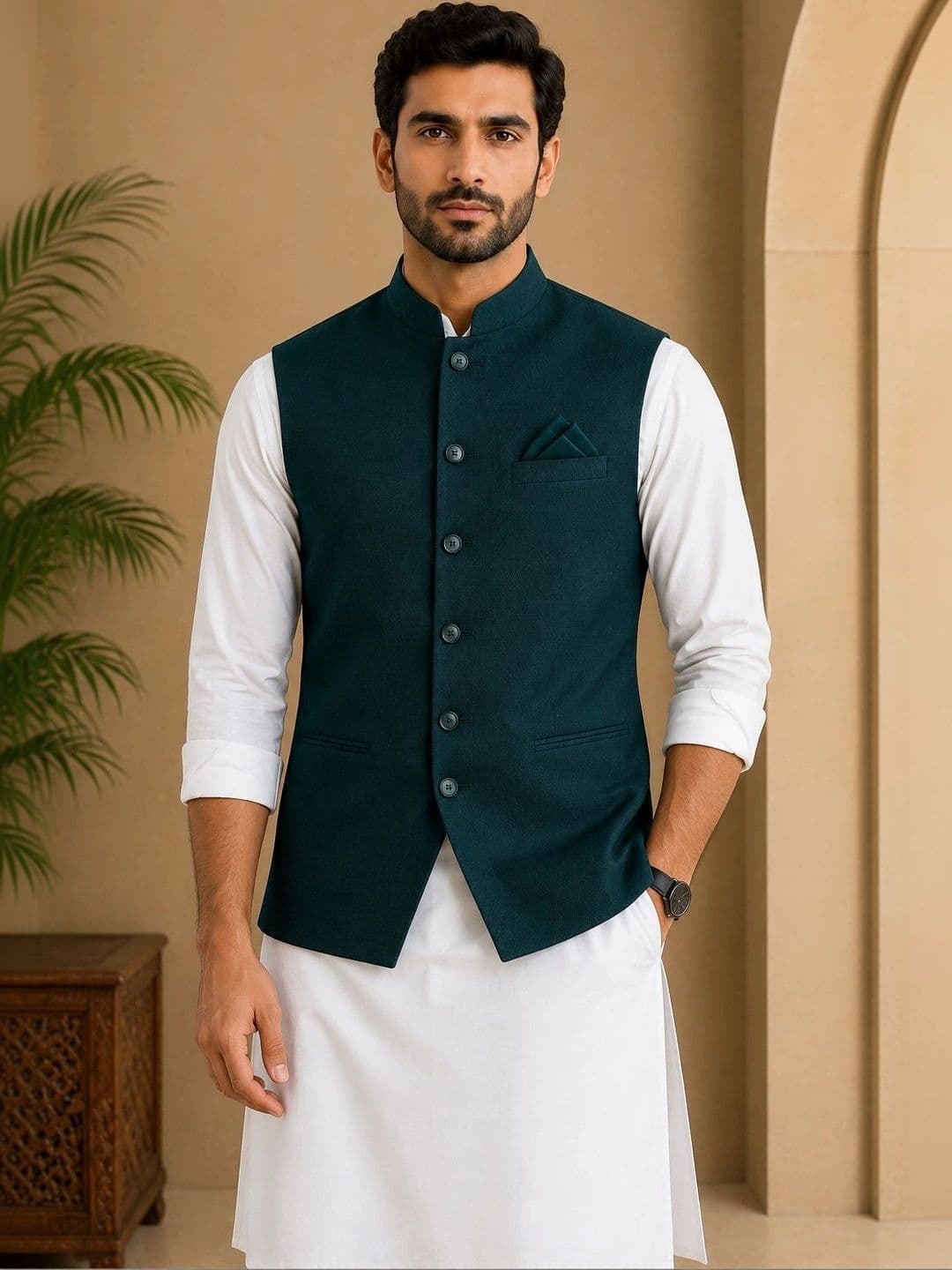 INVICTUS Polycotton Woven Nehru Jackets - view 1
