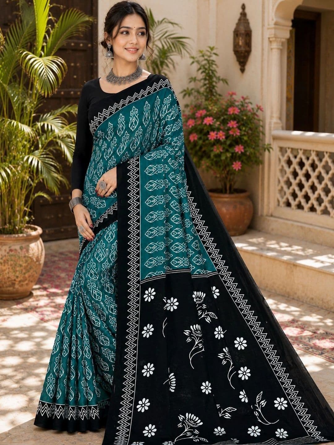 Karishma Pure Cotton Bandhani Saree - view 1