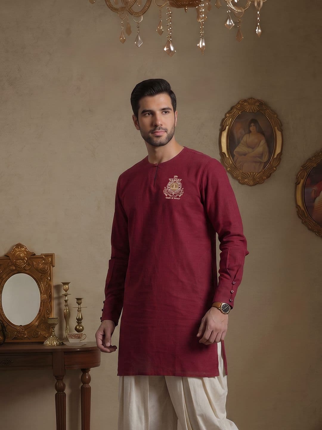 House of Pataudi Jashn Embroidered Work Kurta - view 1