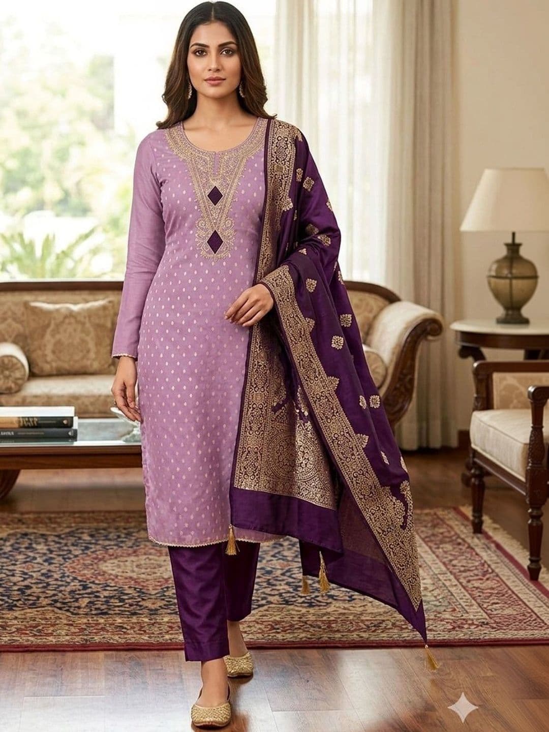 KALINI Unstitched Dress Material - view 1