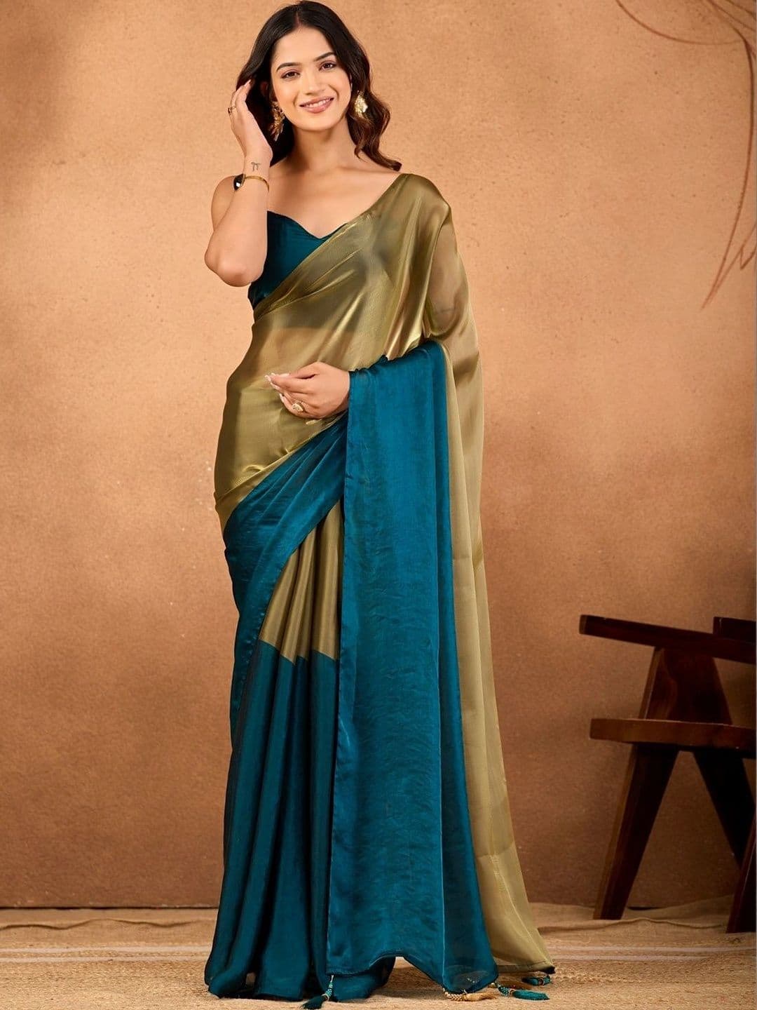 house of kk Patchwork Art Silk Designer Saree - view 1