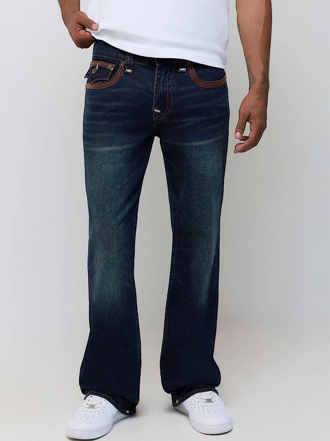 True Religion Men Bootcut Mid-Rise Light Fade Stretchable Jeans - view 1