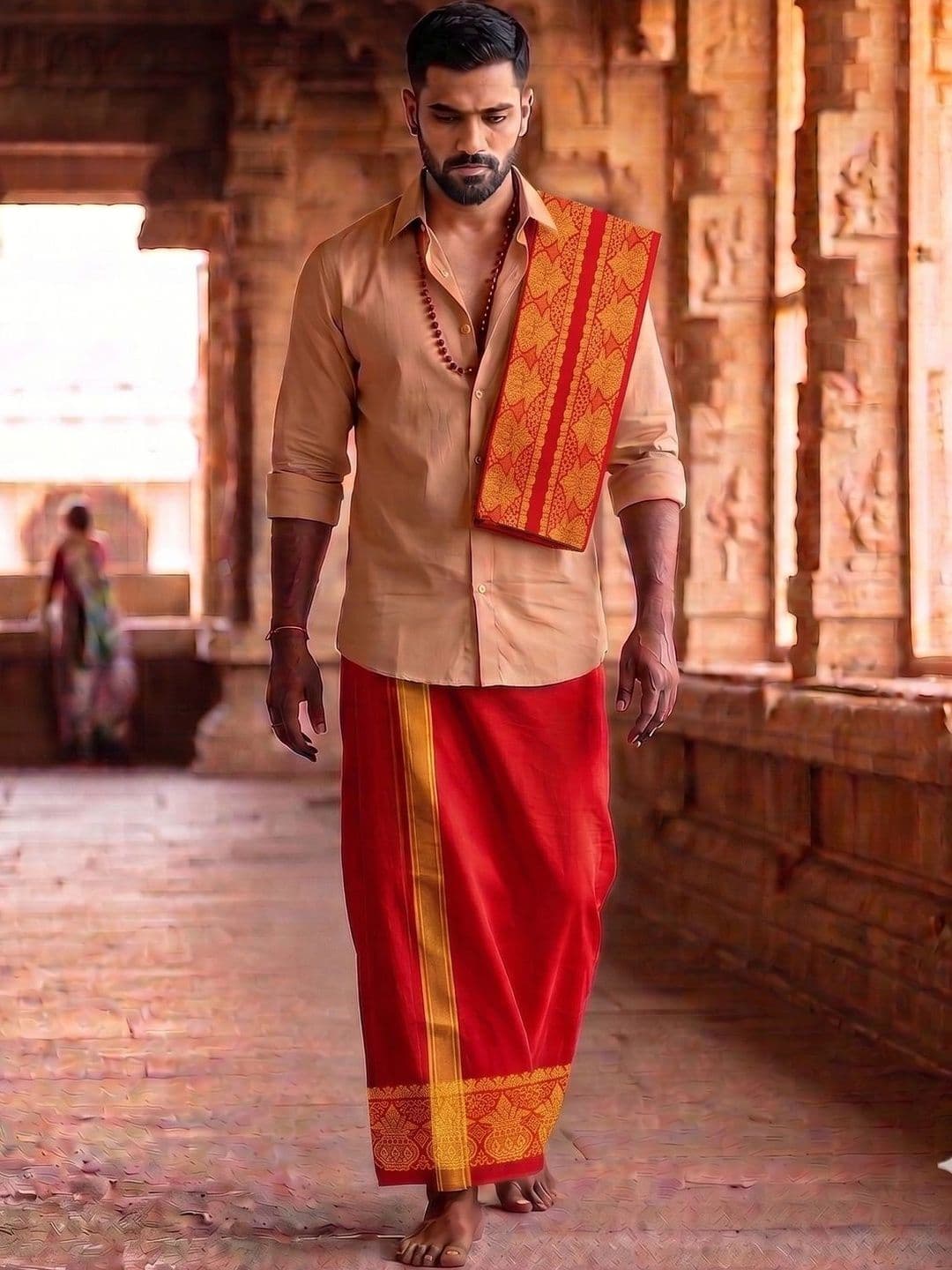 Hornbill Enterprises Men Embroidered Cotton Dhoti Dhotis - view 1