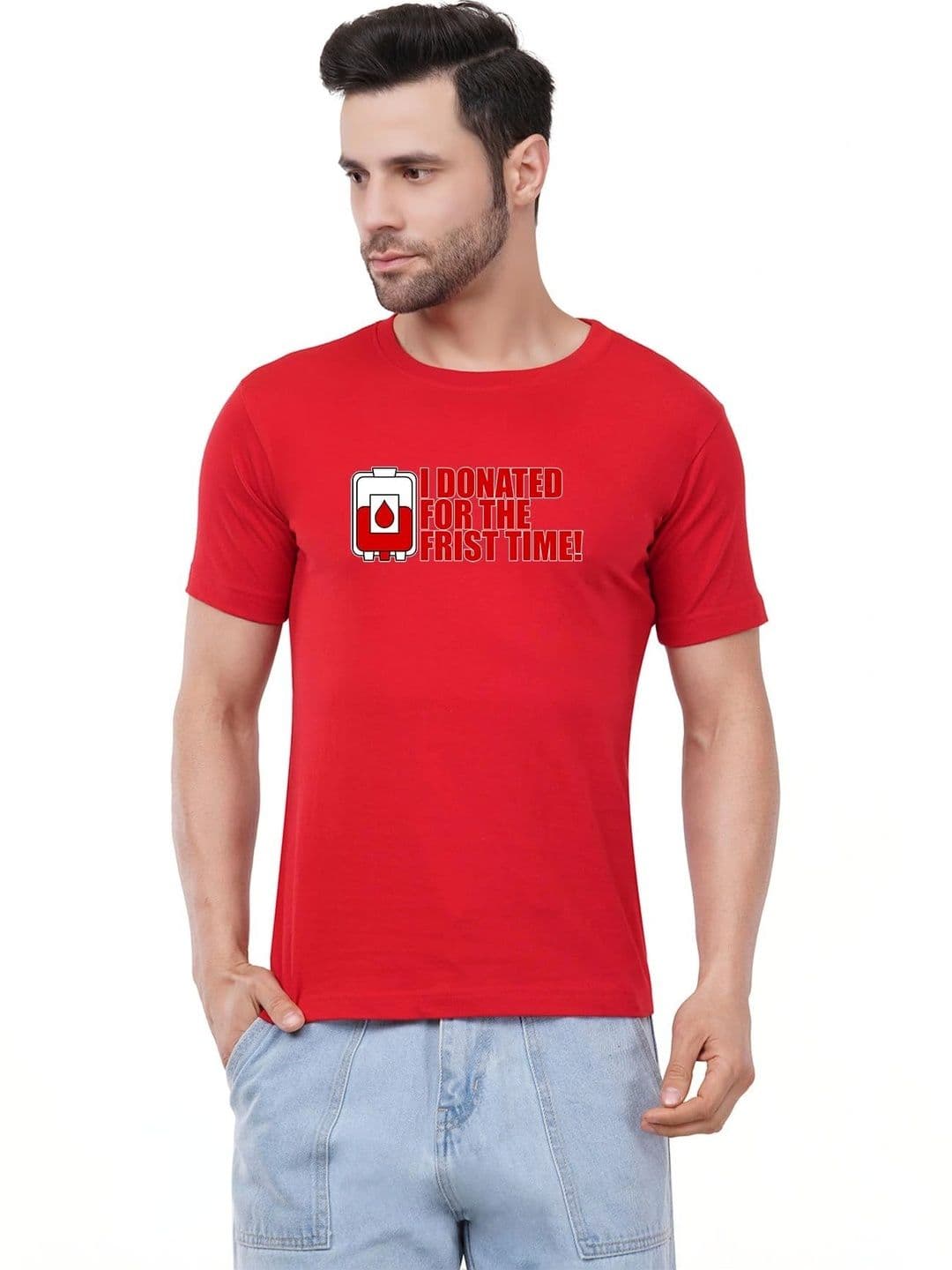 Aseria Men Cotton Typography Printed Short Sleeves T-shirt - view 1
