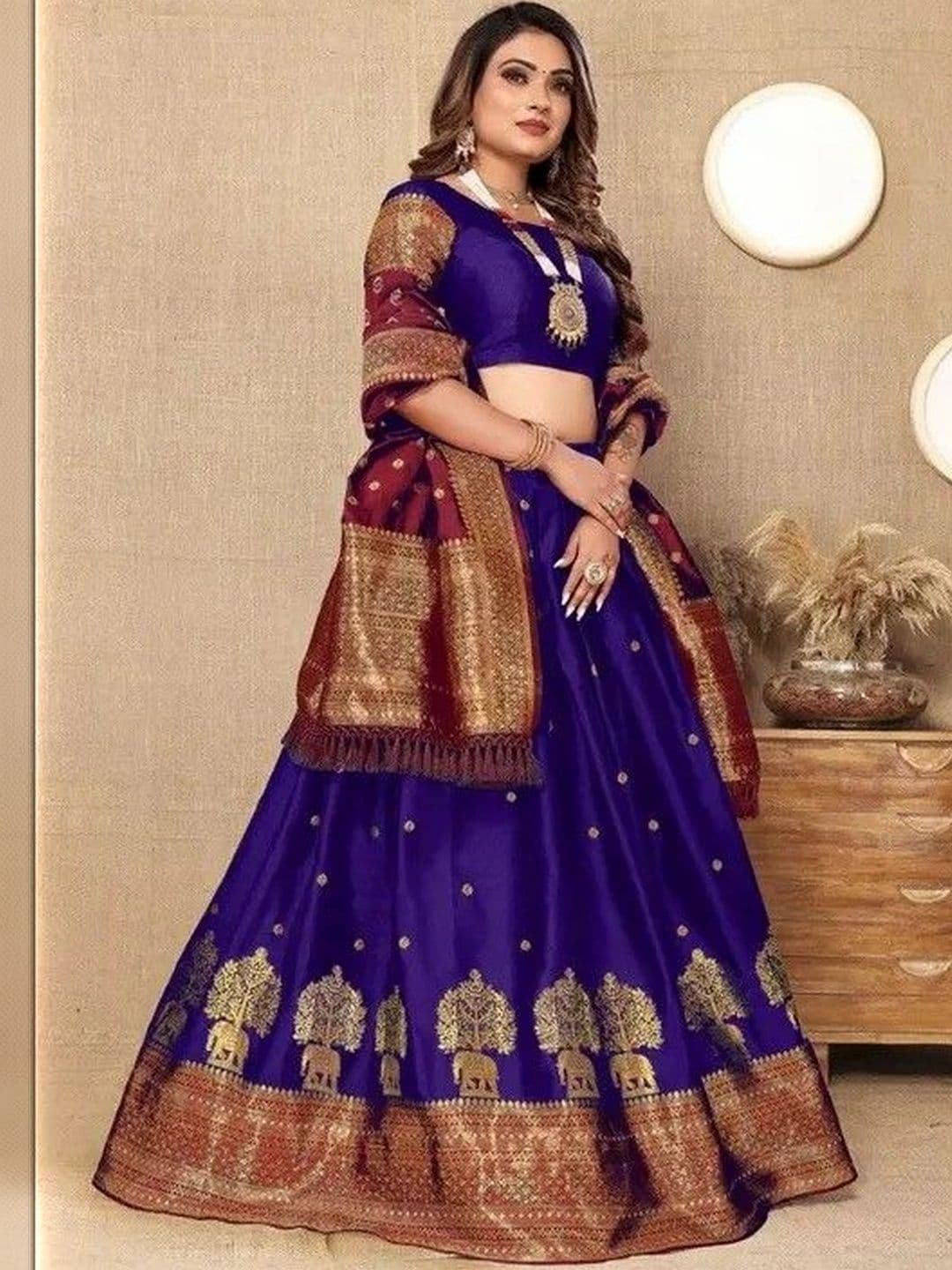Kinjhit Fashion Unstitched Lehenga & Blouse With Dupatta - view 1