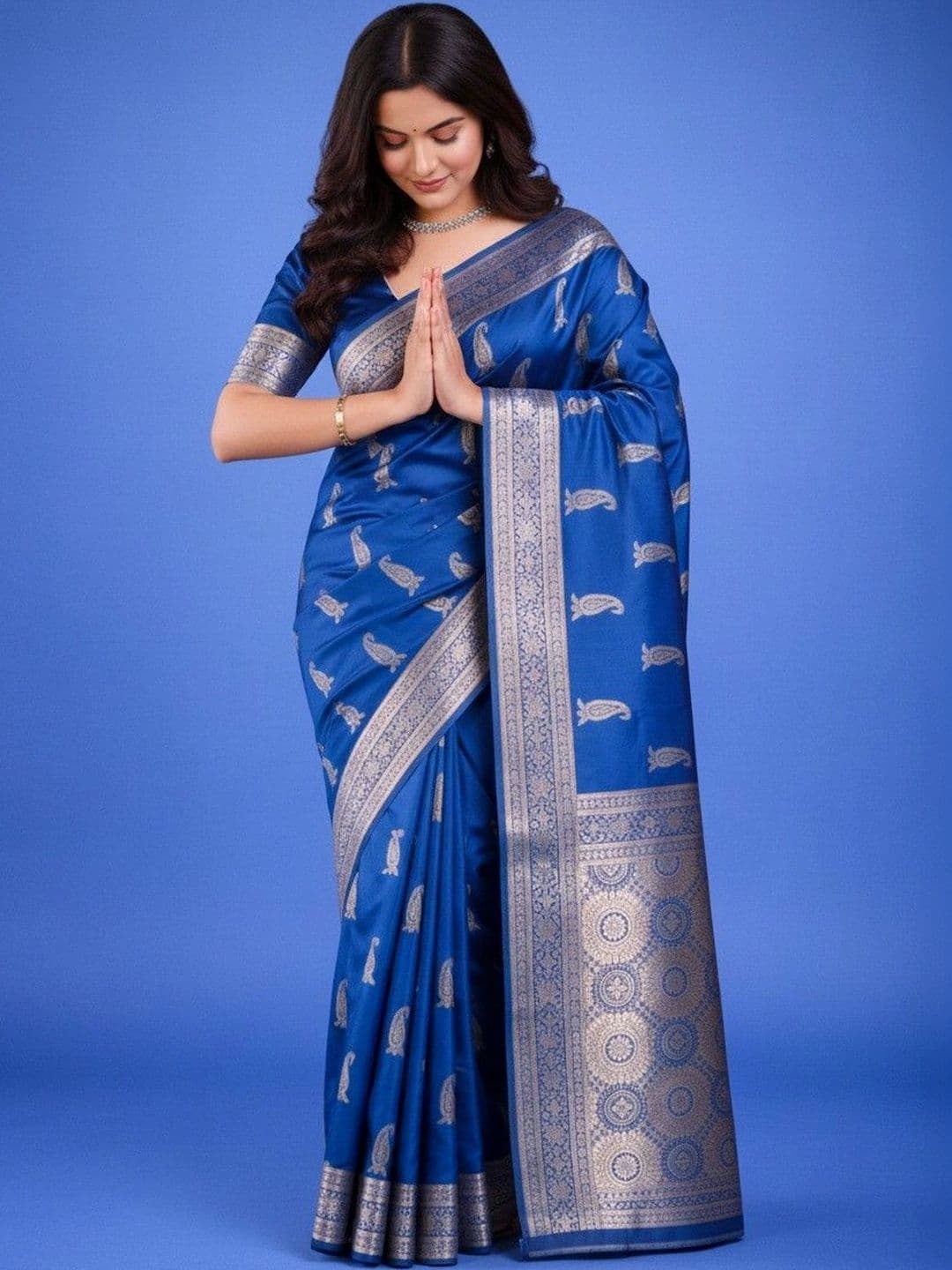 Durga Textile Woven Design Zari Silk Blend Banarasi Saree - view 1