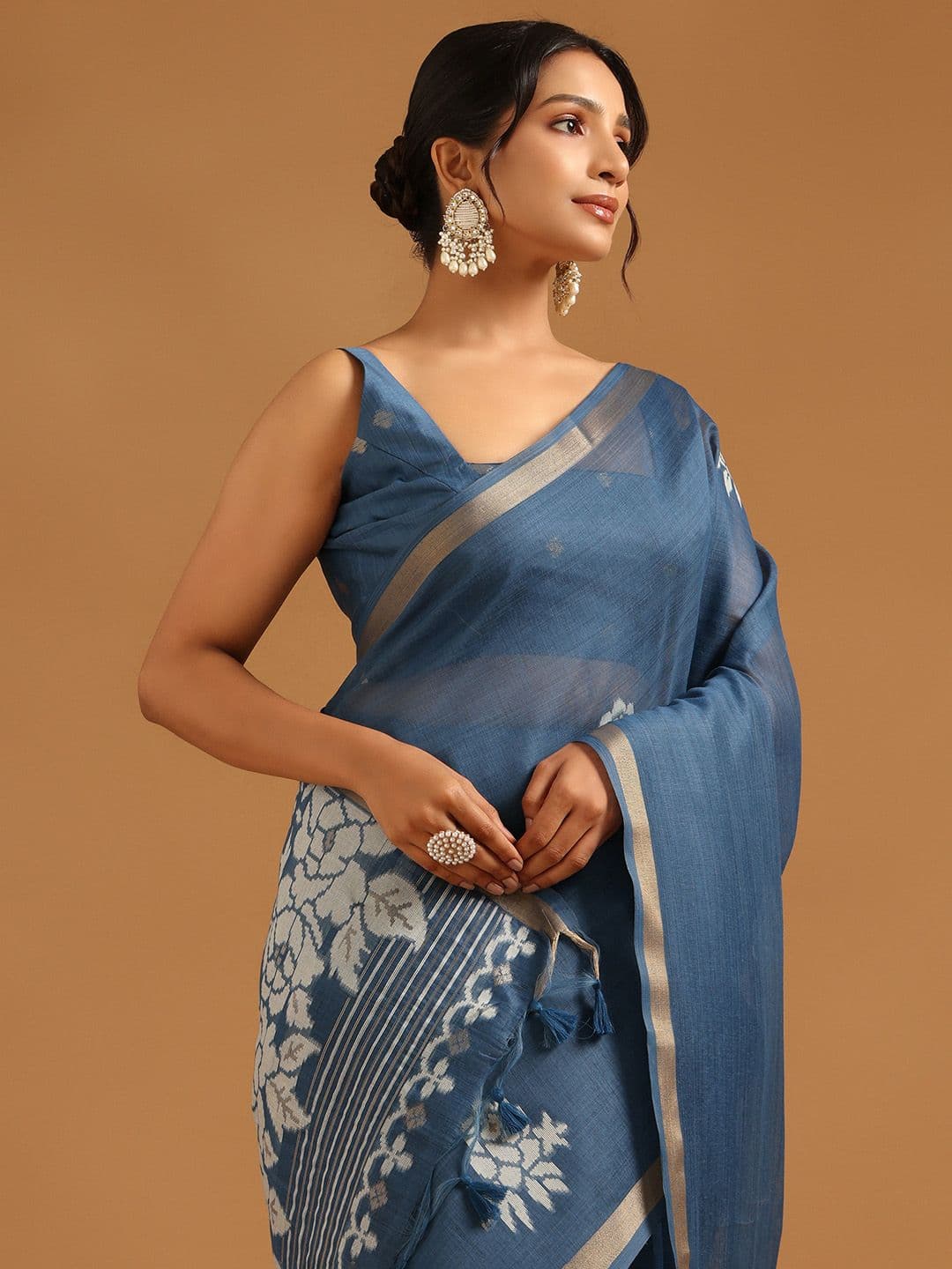 Soch Floral Beads and Stones Saree - view 1