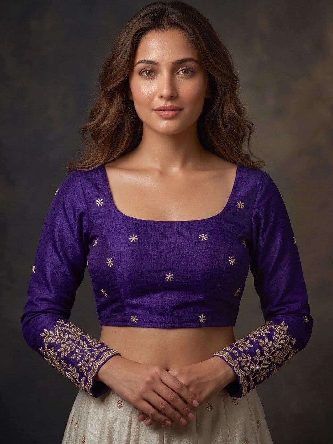 RAGHUVEER CREATION Embroidered Sequinned Saree Blouse - view 1