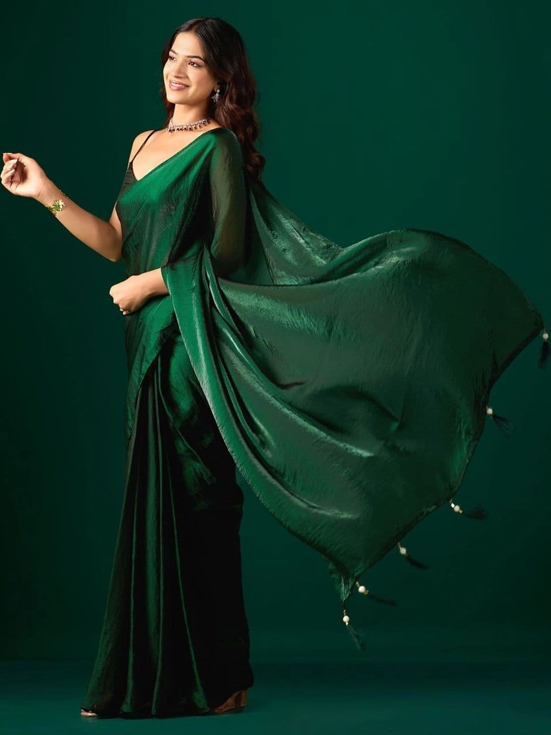 house of kk Patchwork Satin Ready To Wear Saree - view 1