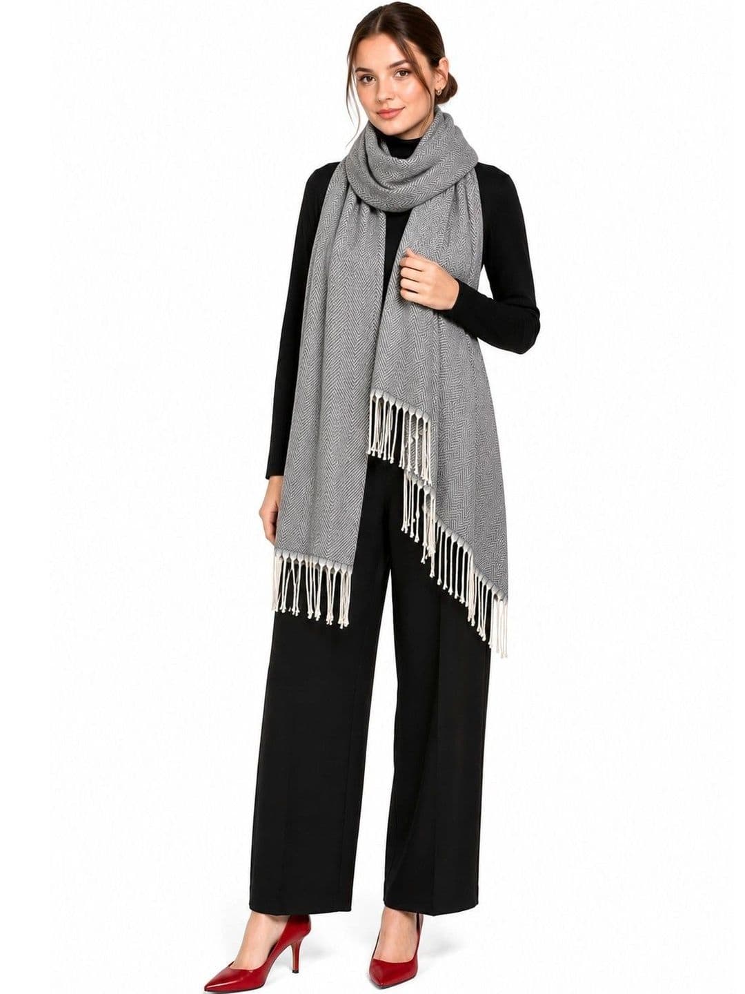 Manra Women Geometric Woven Design Shawl - view 1