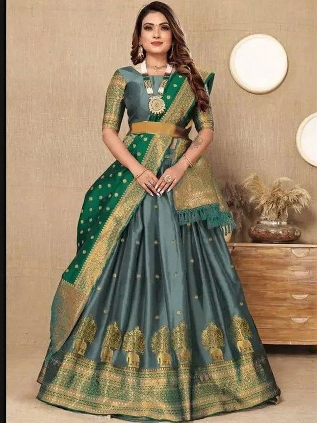 Kinjhit Fashion Unstitched Lehenga & Blouse With Dupatta - view 1