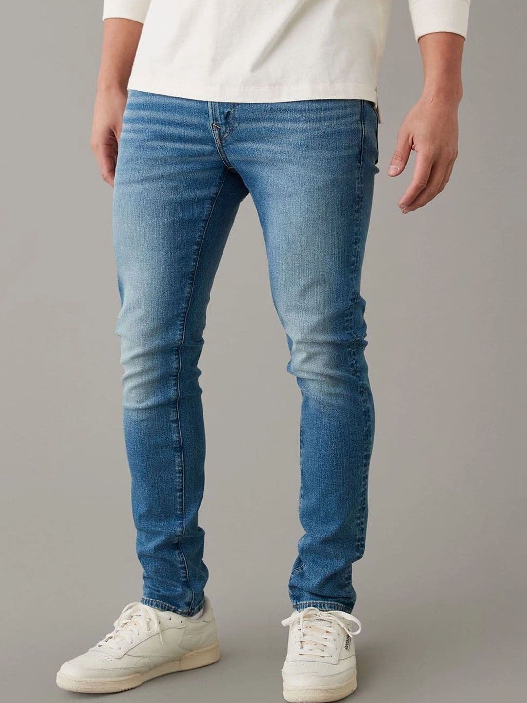 AMERICAN EAGLE OUTFITTERS American Eagle Men Blue AirFlex+ Skinny Jeans - view 1