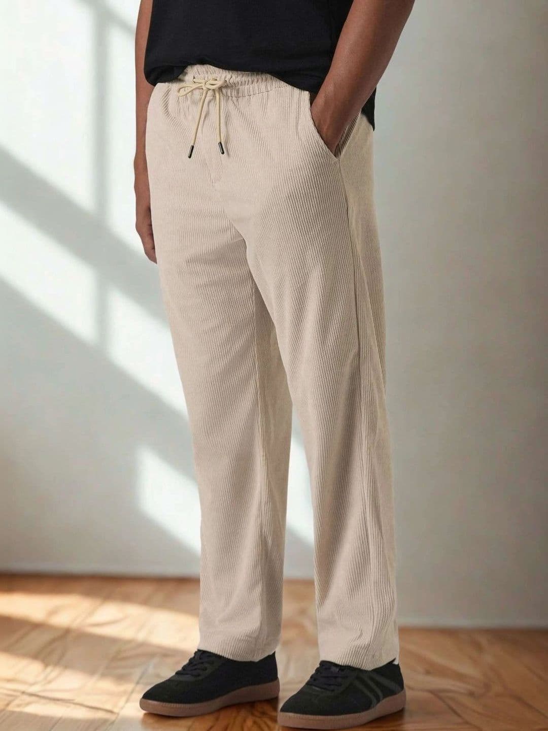 Global Jeans Men Self Design Mid-Rise Straight Lounge Pants - view 1