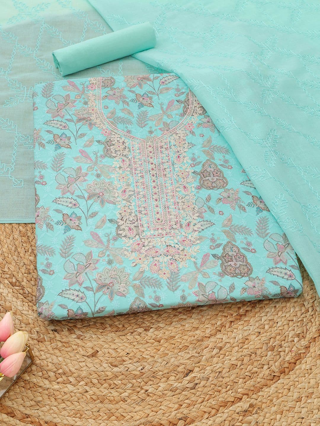 Soch Printed Unstitched Dress Material - view 1