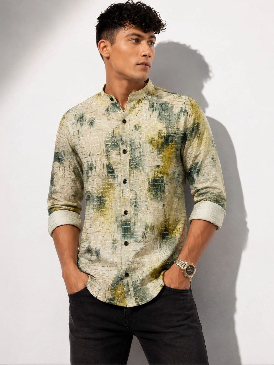 HERE&NOW Men Smart Semi Sheer Printed Casual Shirt - view 1