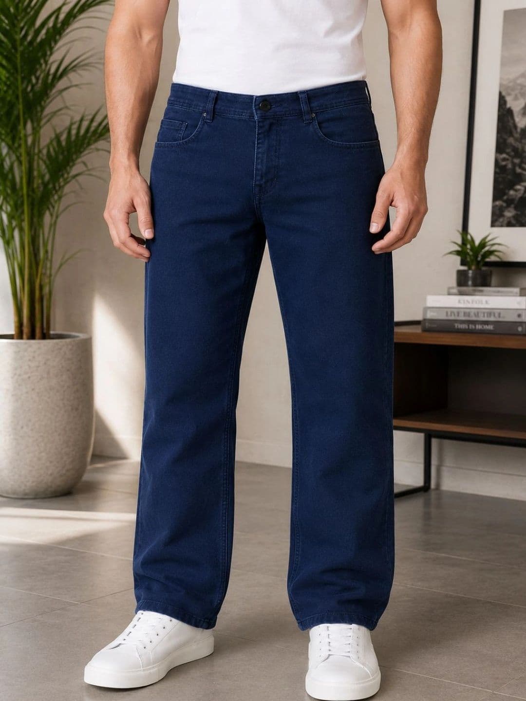 Kyber Men Jean Straight Fit Mid-Rise Light Fade Stretchable Jeans - view 1
