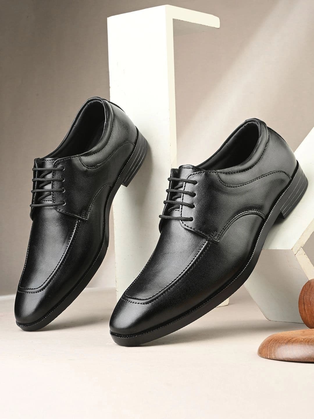 House of Pataudi Men Leather Square Toe Lace-Ups Derbys Formal Shoes - view 1
