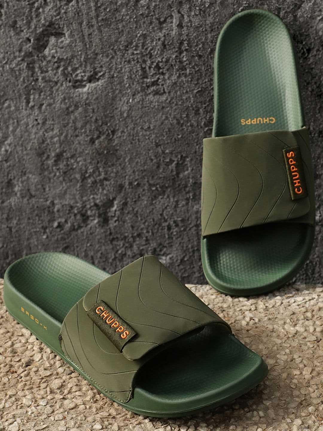 CHUPPS Men Olive Flow Ergo-X Orthopedic Sliders - view 1