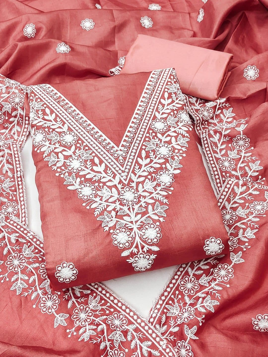 HERE&NOW Embroidered Unstitched Dress Material - view 1