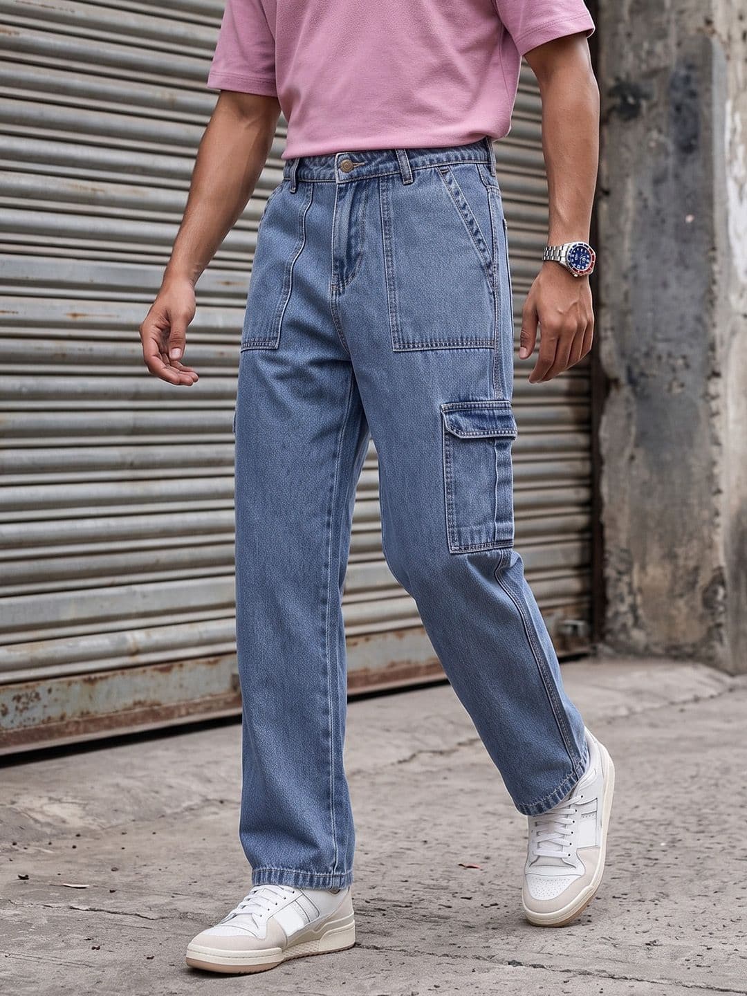 The Roadster Lifestyle Co. Men Relaxed Fit Pure Cotton Cargo Jeans - view 1