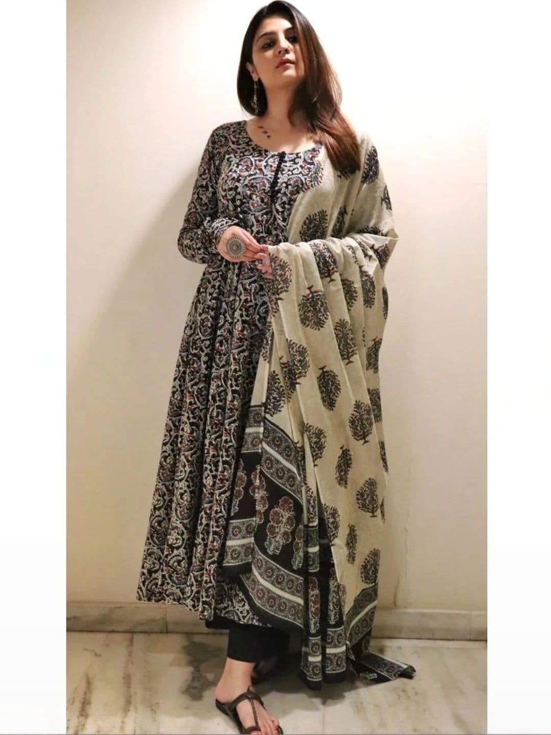 KALINI Women Ethnic Motifs Printed Empire Kurta with Trousers & With Dupatta - view 1