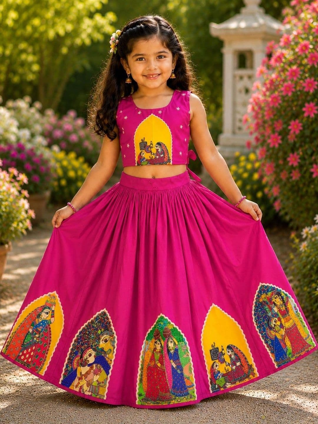 DRISHIV ENTERPRISE Girls Printed Ready to Wear Lehenga & - view 1