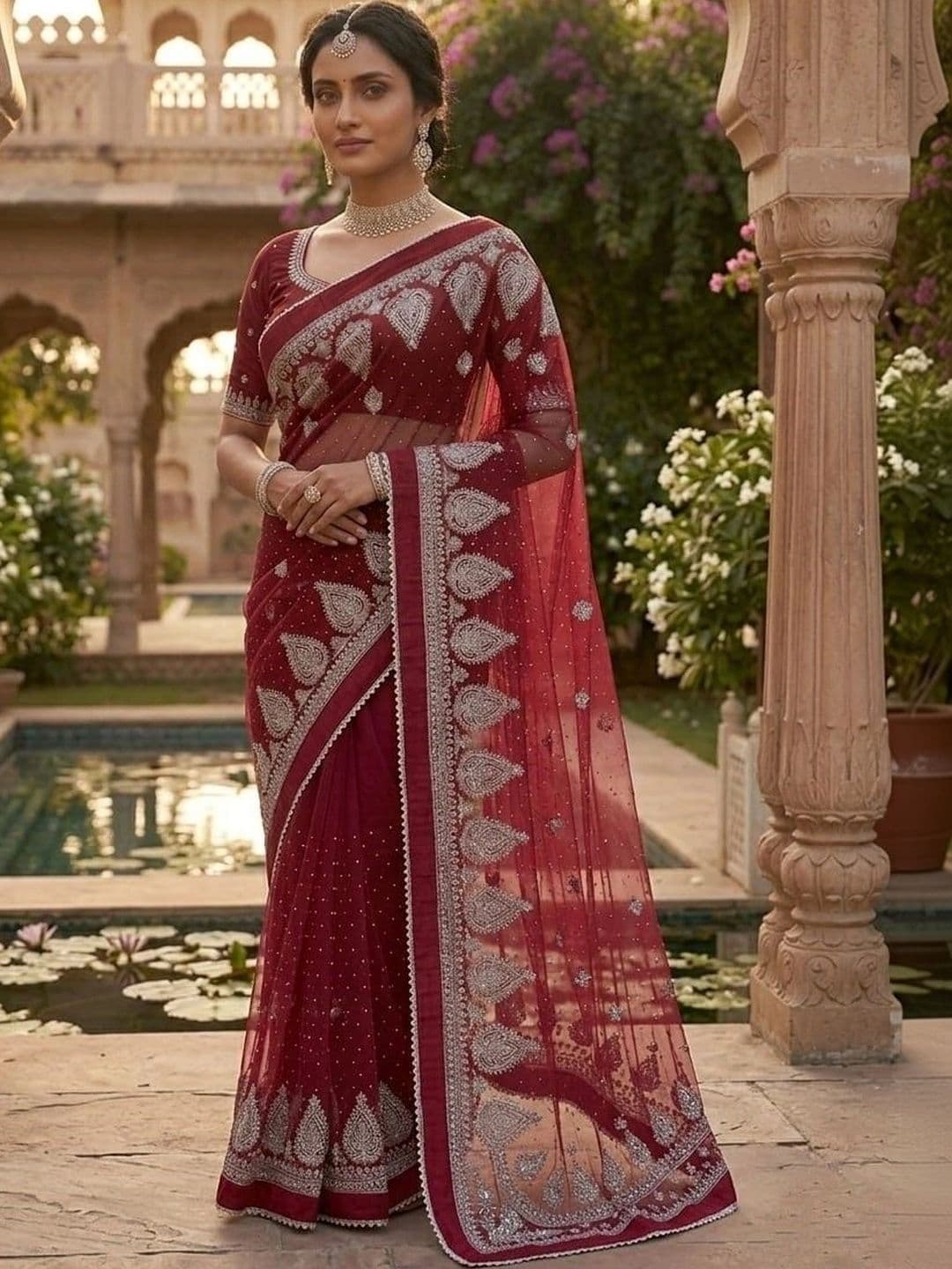 RANGVYRA LIFESTYLE Zari Pure Georgette Saree - view 1