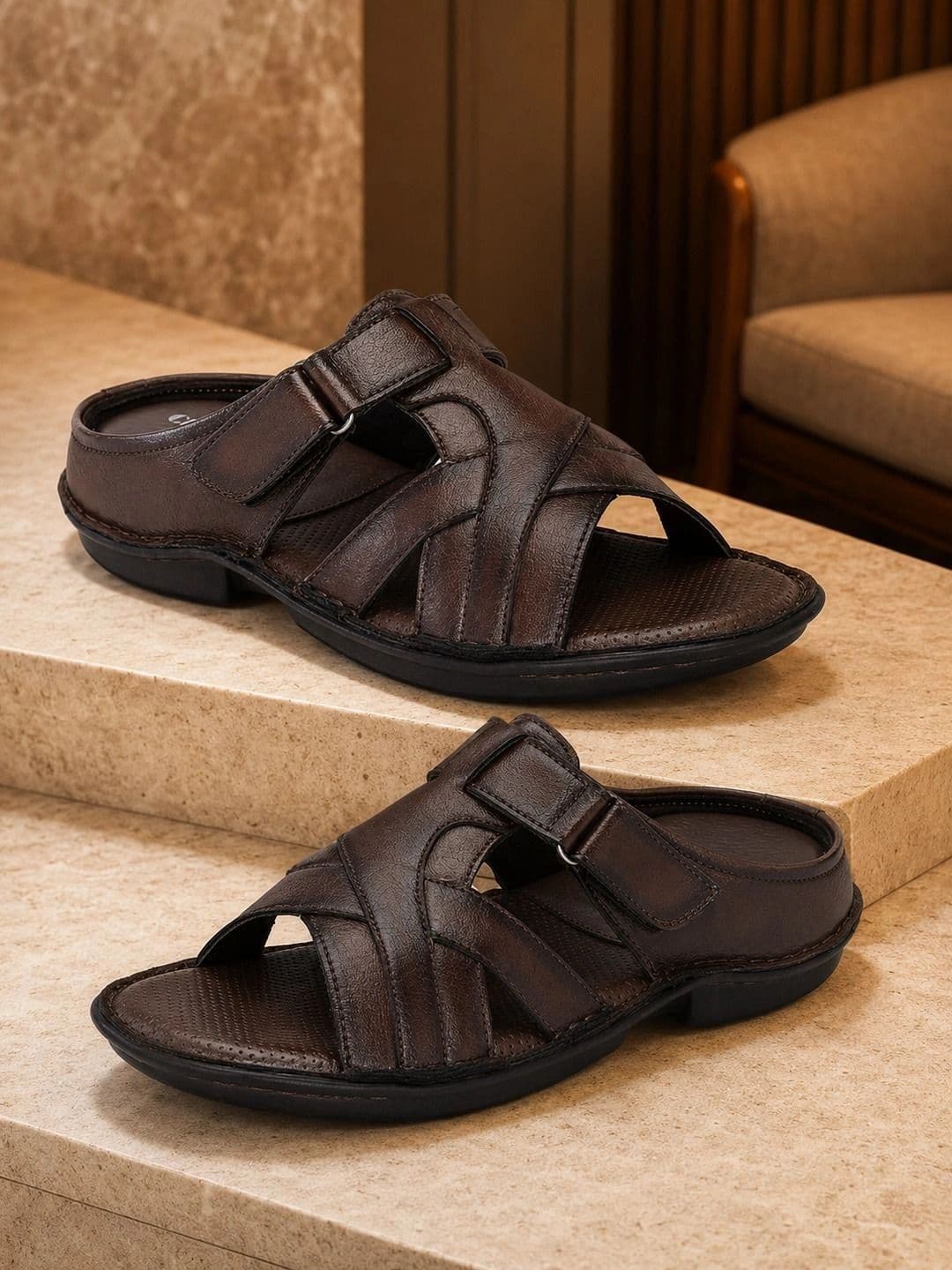 The Roadster Lifestyle Co. Men Open Toe Velcro Comfort Sandals - view 1