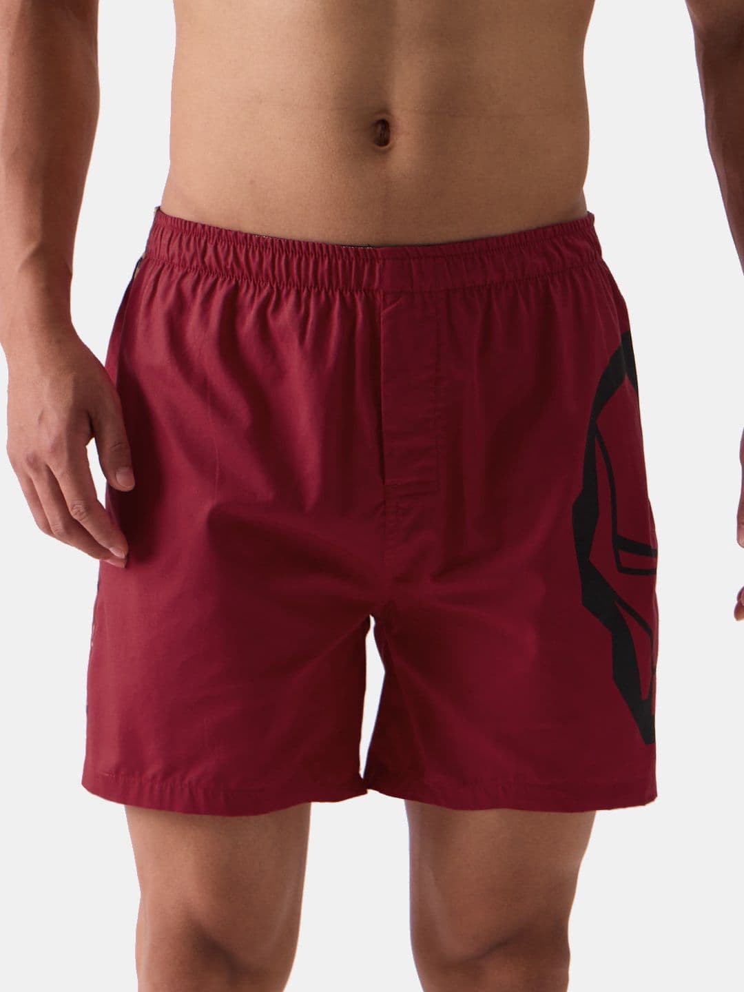 The Souled Store Men Marvel Red Printed Cotton Regular Fit Boxer Shorts - view 1