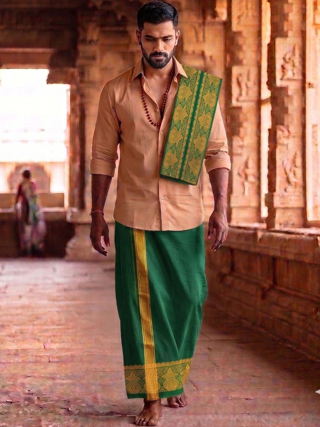 Hornbill Enterprises Men Embroidered Cotton Dhoti Dhotis - view 1