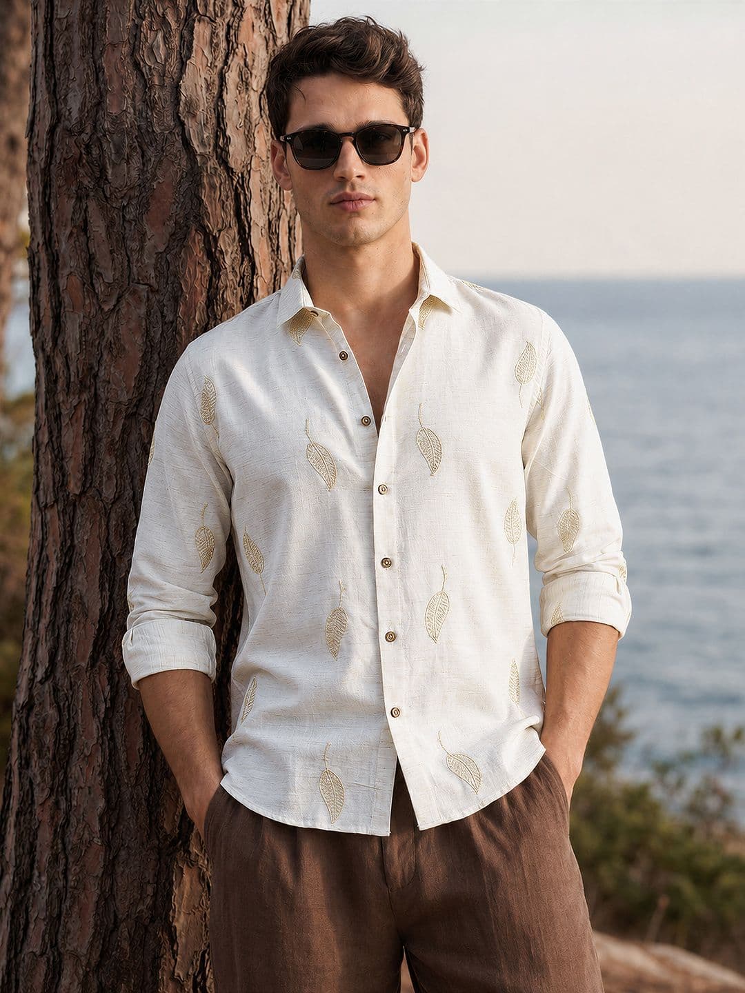 The Indian Garage Co Men Relaxed Fit Embroidery Resortwear Shirt - view 1