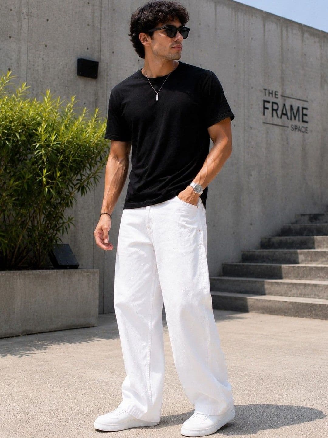 GARTEEN Men Wide Leg Mid-Rise Stretchable Jeans - view 1