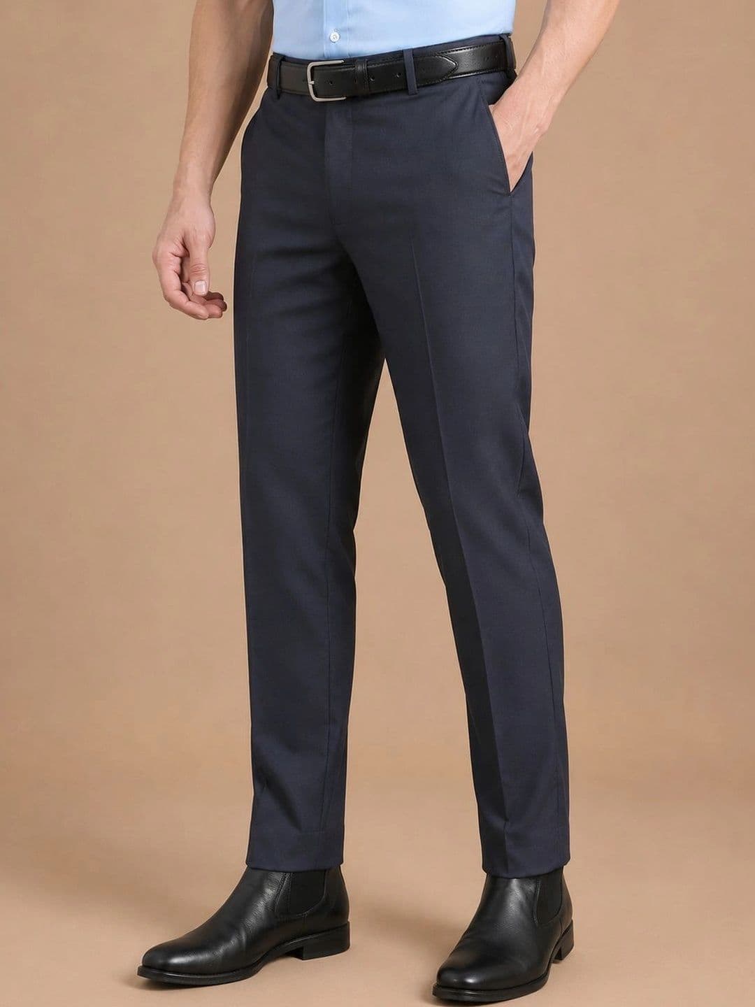 Roadster Men Relaxed Tapered Fit Easy Wash Pleated Trousers - view 1