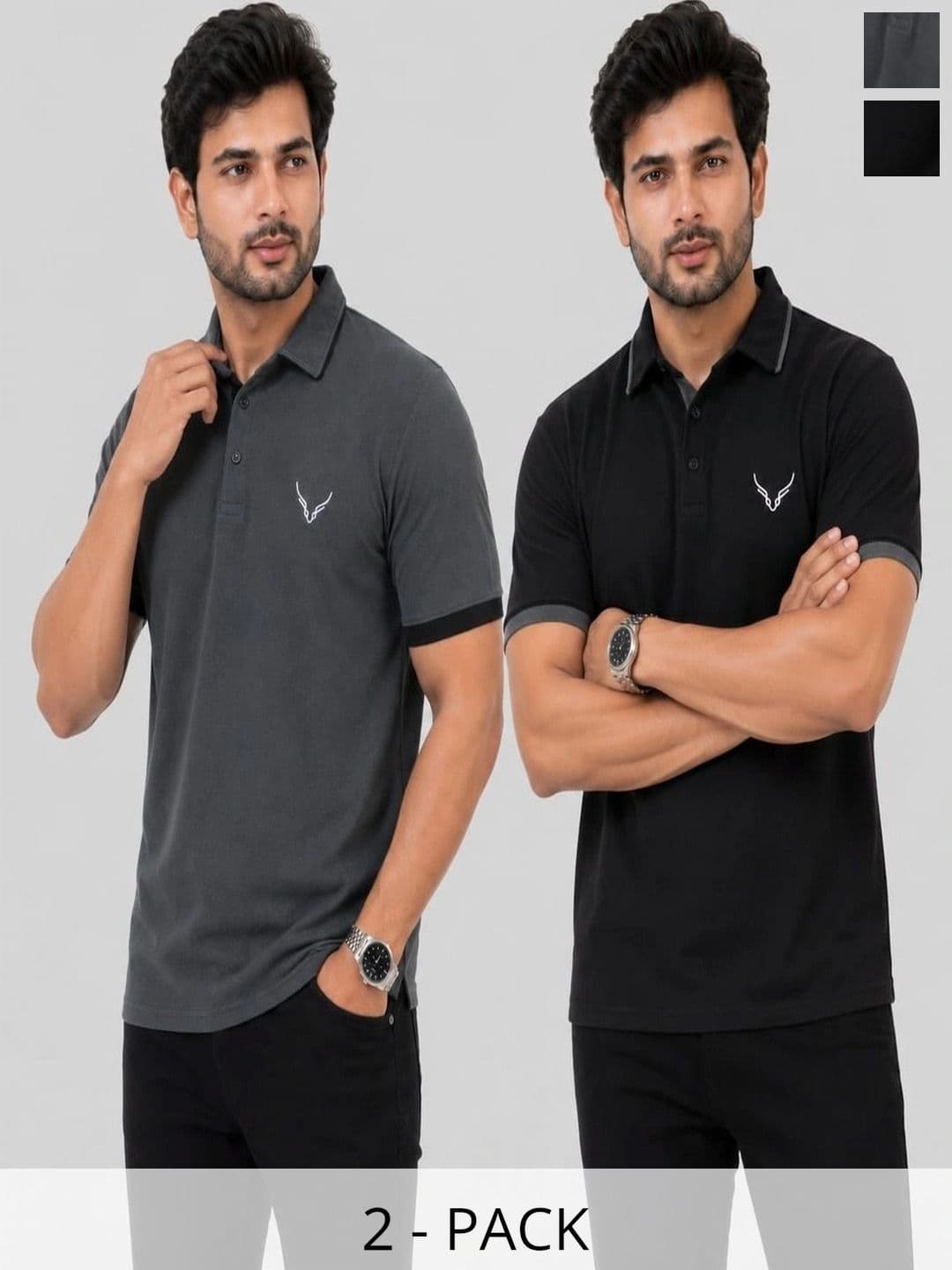 AVRIE Men Brand Logo 2 Polo Collar T-shirt - view 1
