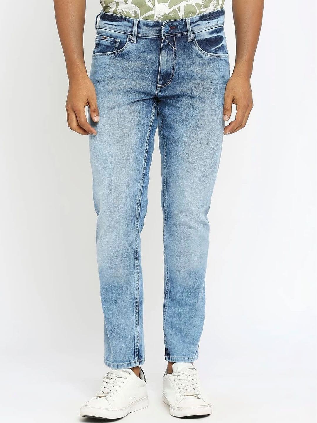 Basics Men Relaxed Fit Mid-Rise Stretchable Jeans - view 1