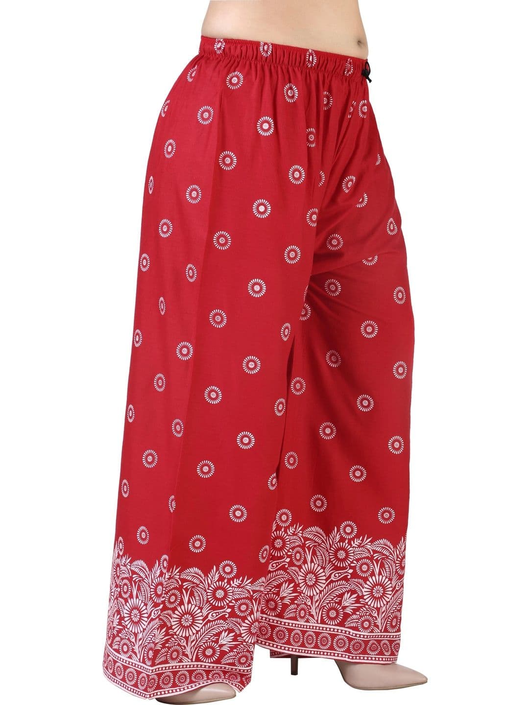 BINISH Women Ethnic Motifs Embroidered Chambray Ethnic Palazzos - view 1
