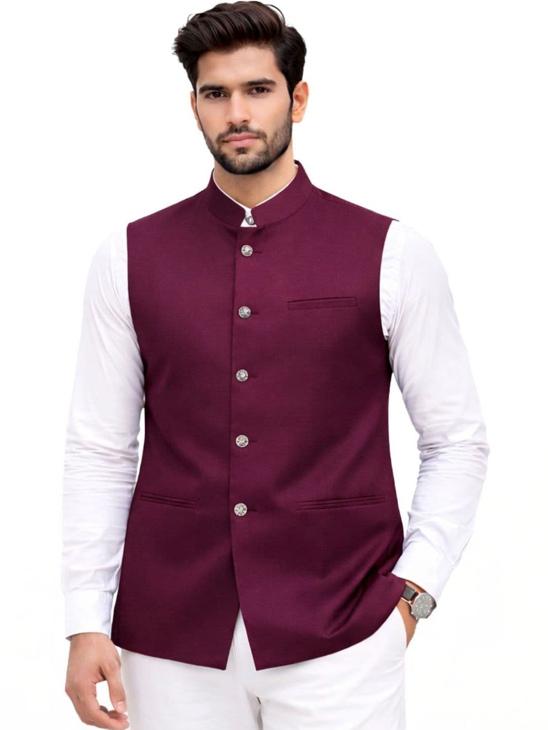 RIVER HILL Men Corduroy Nehru Jacket - view 1