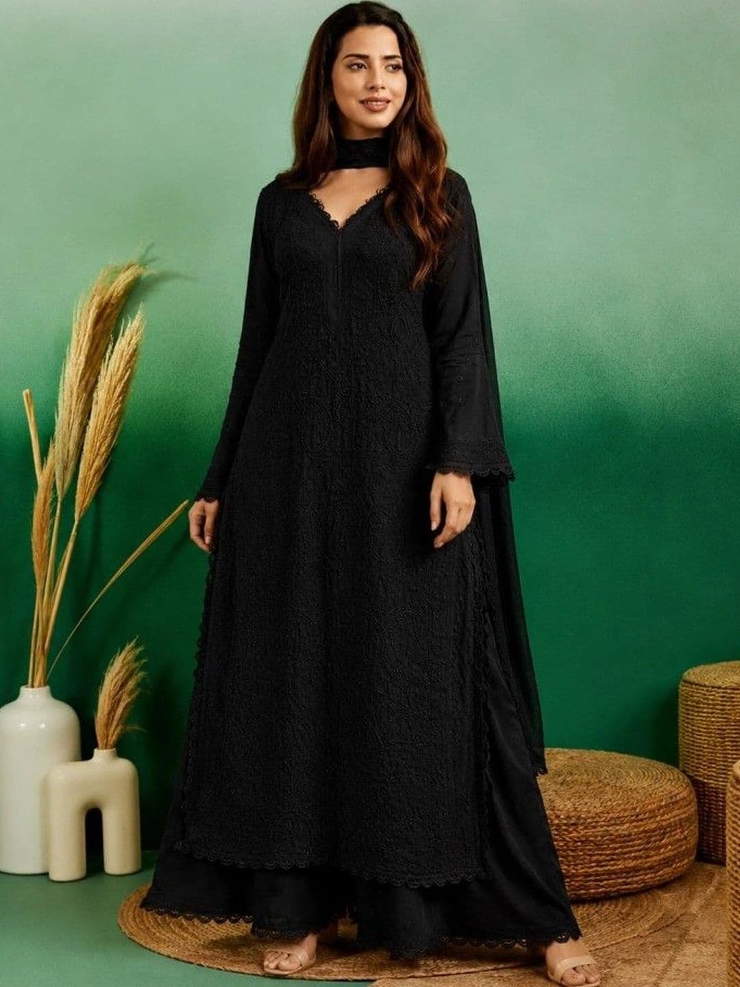 Moda Rapido Women Embroidered Regular Thread Work Kurta with Palazzos & With Dupatta - view 1