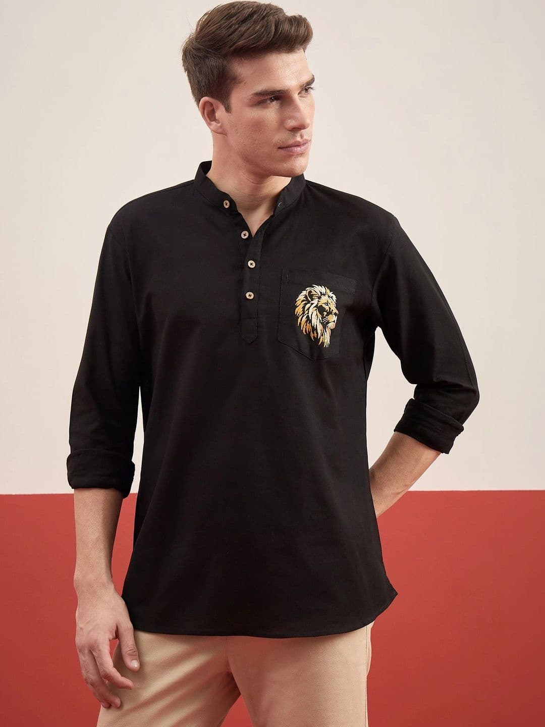 House of Pataudi Men Embroidered Thread Work Kurta - view 1