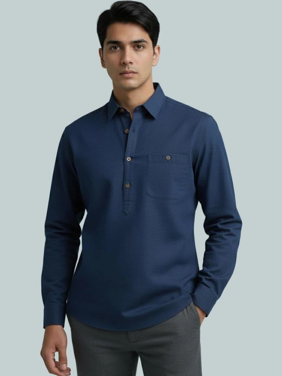 BLUE ROBED Men Kurta - view 1