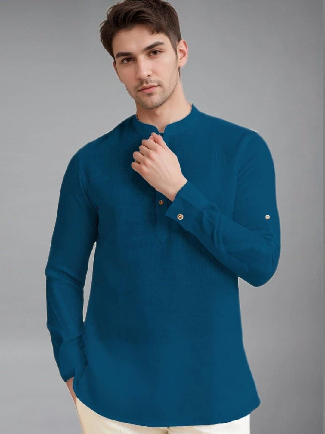 BLUE ROBED Men Kurta - view 1