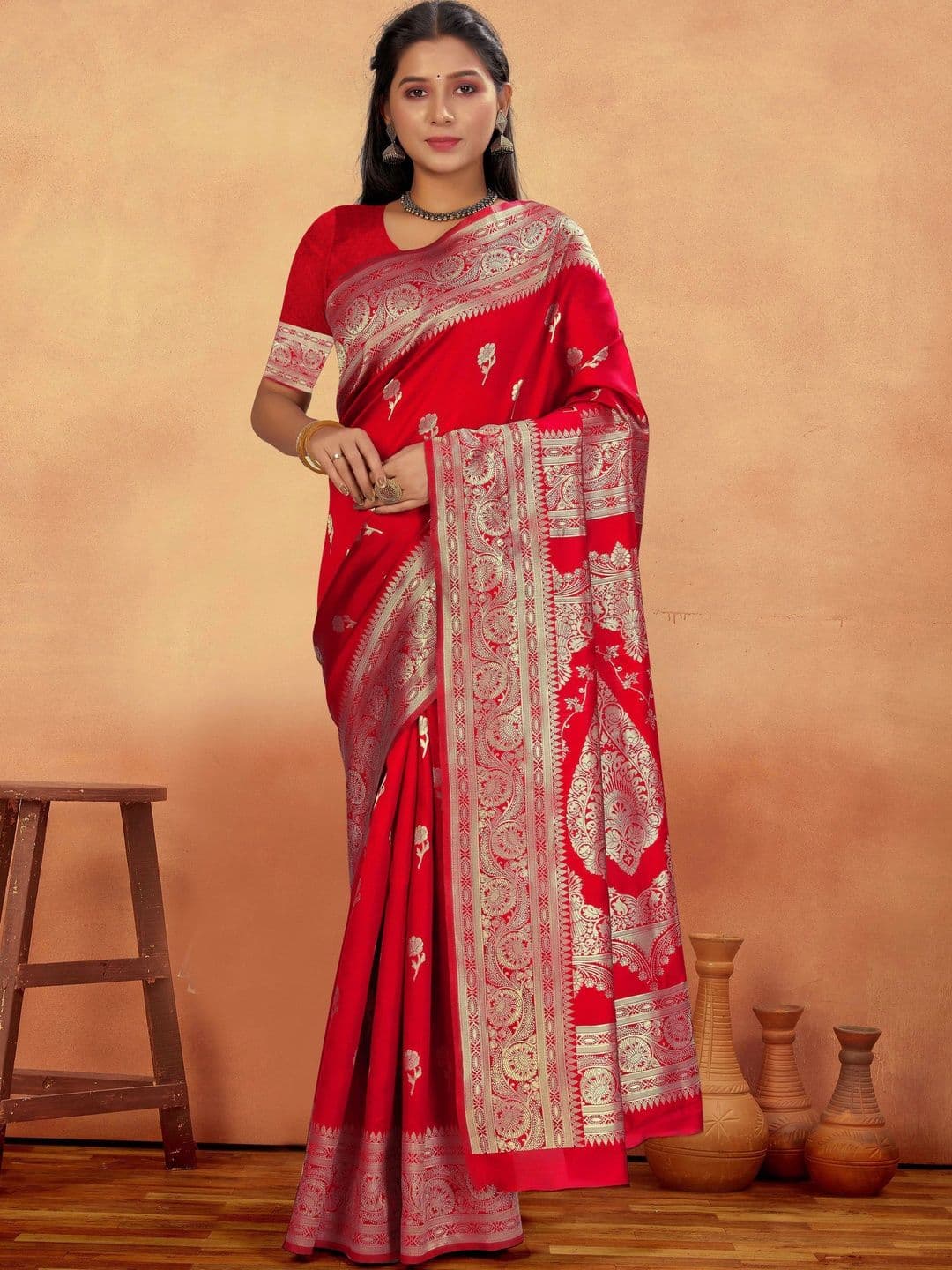SOMVATI Woven Design Zari Art Silk Saree - view 1